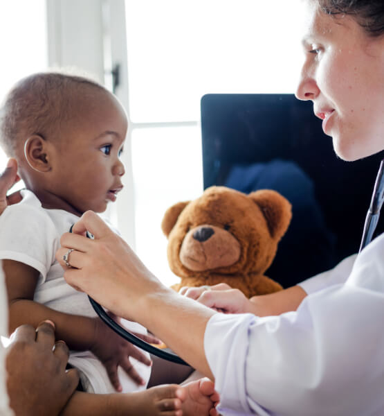 Baby at his physical exam.