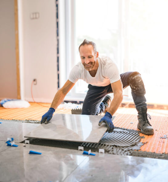 Man renovating a home.