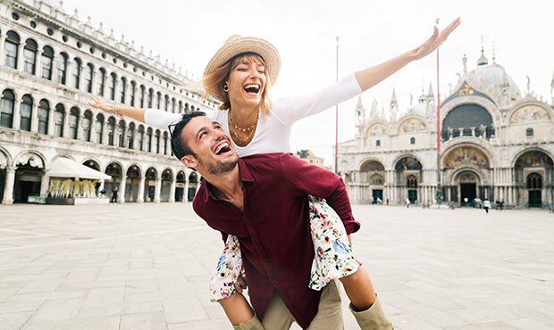 Couple on a trip enjoying their time together.